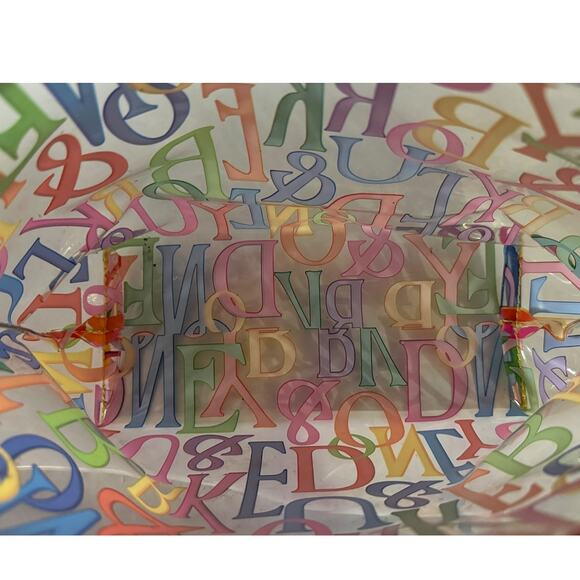 Dooney & Bourke Clear Multicolor Doodle Large Makeup Travel Pouch - Picture 5 of 7